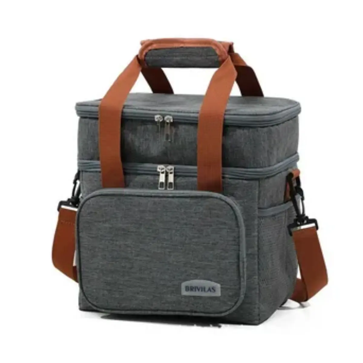 Bolsa Térmica Marmita Lancheira Grande Alça Ombro Cinza