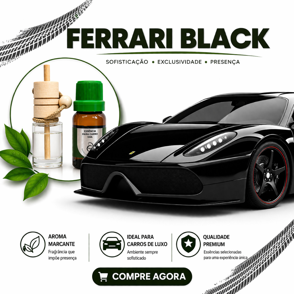 Essência para Carro Ferrari Black 10ml
